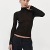 ST. AGNI Second Skin Knit Top - Black | Tops