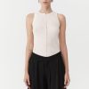 ST. AGNI Stitch Detail Tank - Ivory | Tops