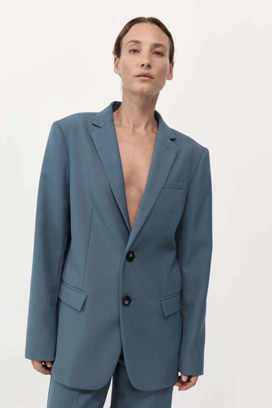 ST. AGNI Carter Blazer - Slate | Tailoring