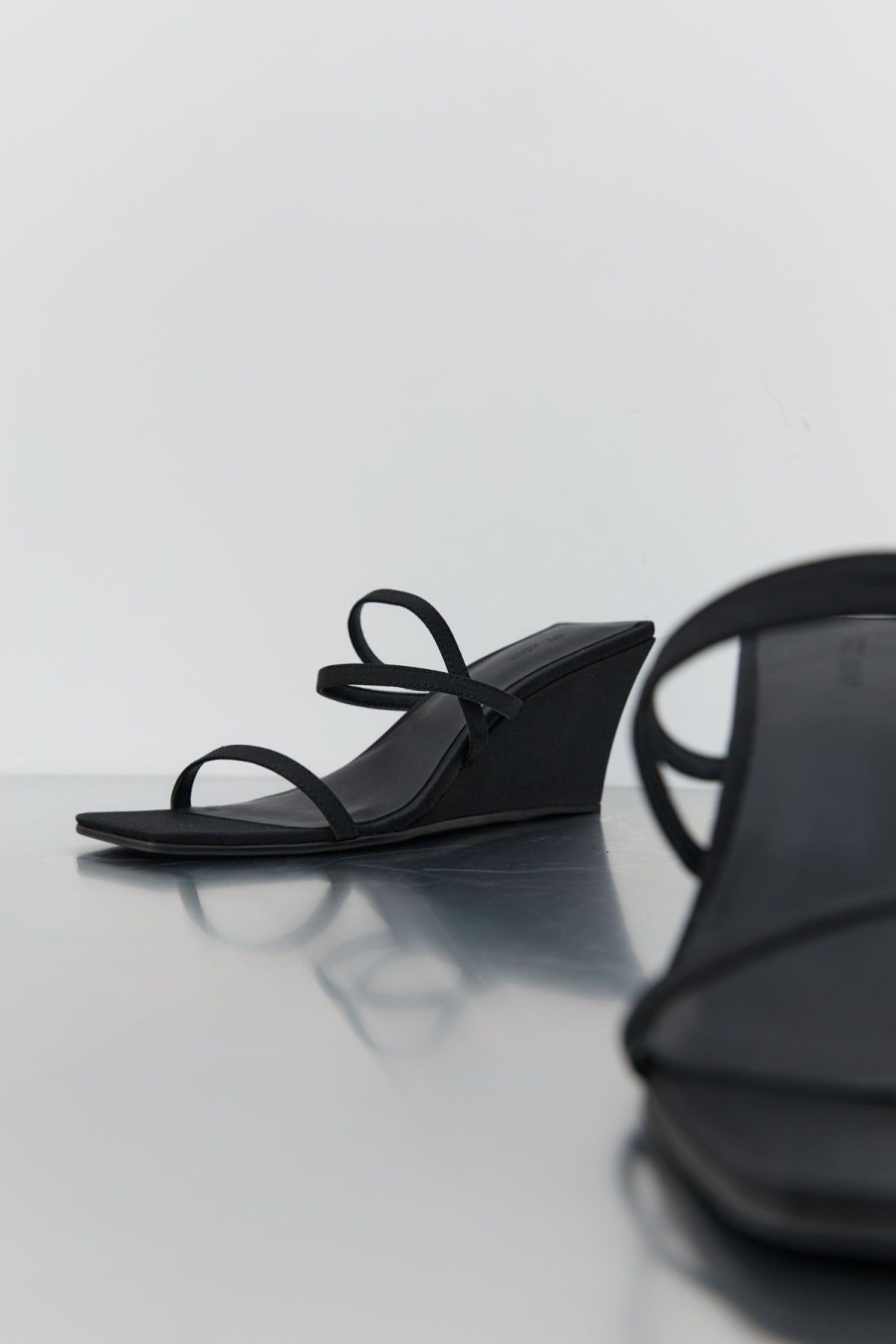 ST. AGNI Cross Strap Wedge - Black | Wedges