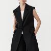 ST. AGNI Sleeveless Tailored Blazer - Black | Uni