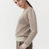 ST. AGNI Mesh Long Sleeve Top - Aloe | Knitwear