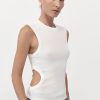 ST. AGNI Organic Cotton Cut Out Tank - White | Basics