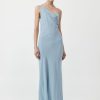 ST. AGNI Asymm Drape Maxi Dress - Stone Blue | Dresses