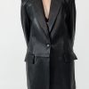 ST. AGNI Leather Blazer - Black | Jackets