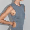 ST. AGNI Organic Cotton Cut Out Tank - Diesel Grey | Basics