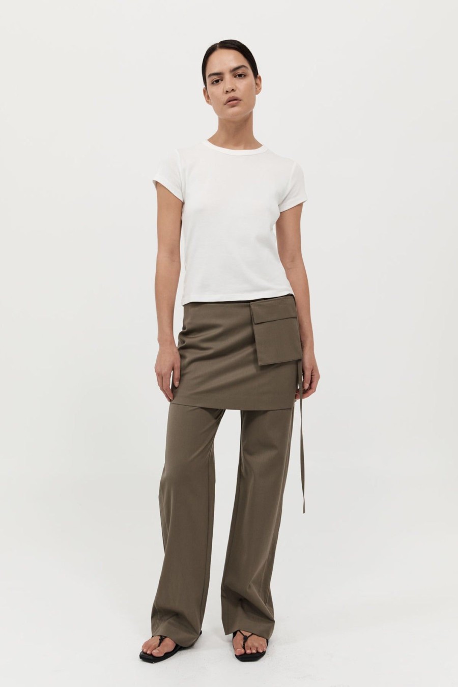 ST. AGNI Utilitarian Pocket Mini Skirt - Kelp | Tailoring