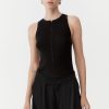 ST. AGNI Stitch Detail Tank - Black | Tops