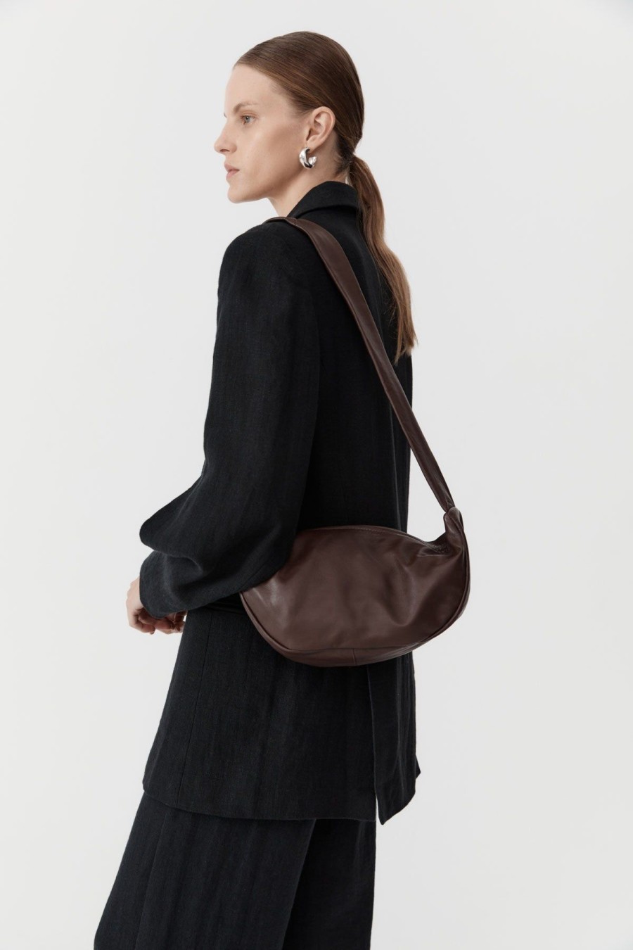 ST. AGNI Soft Crescent Bag - Chocolate | Bags