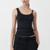 ST. AGNI Organic Cotton Asymm Tank - Black | Basics