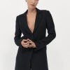 ST. AGNI Raw Edge Blazer - Black | Tailoring