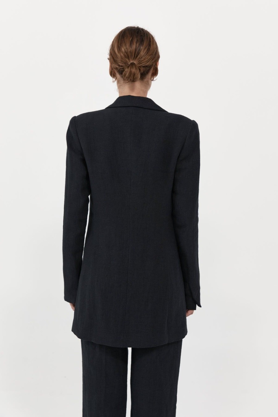 ST. AGNI Raw Edge Blazer - Black | Tailoring