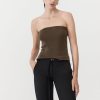 ST. AGNI 90s Strapless Knit Top - Kelp | Knitwear