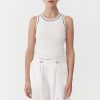 ST. AGNI Organic Cotton Singlet - White/Black | Singlets