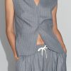 ST. AGNI Wool Vest - Chalk Stripe | Tops