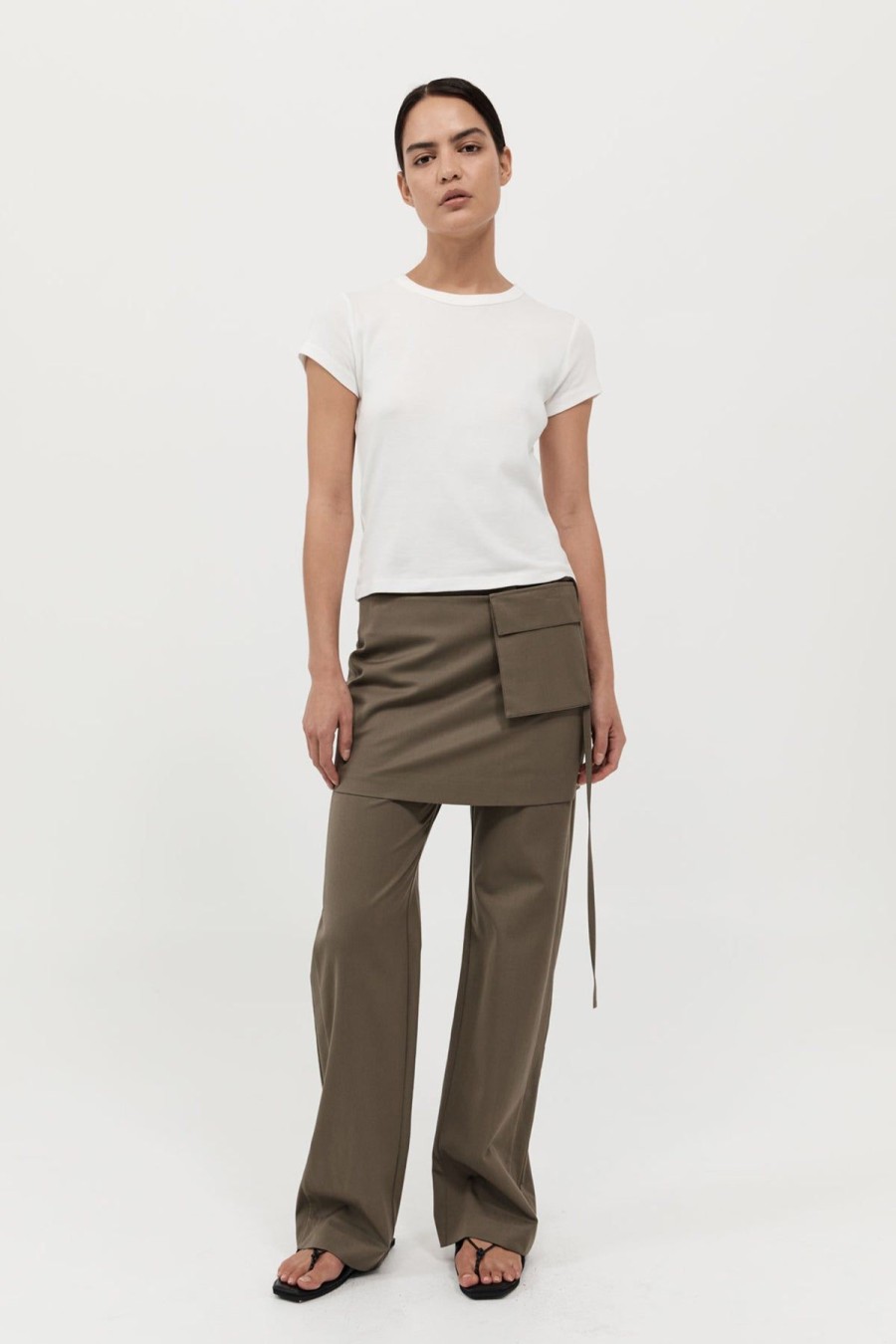 ST. AGNI Utilitarian Pocket Mini Skirt - Kelp | Skirts