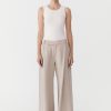 ST. AGNI Linen Overlap Waist Trousers - Natural | Pants