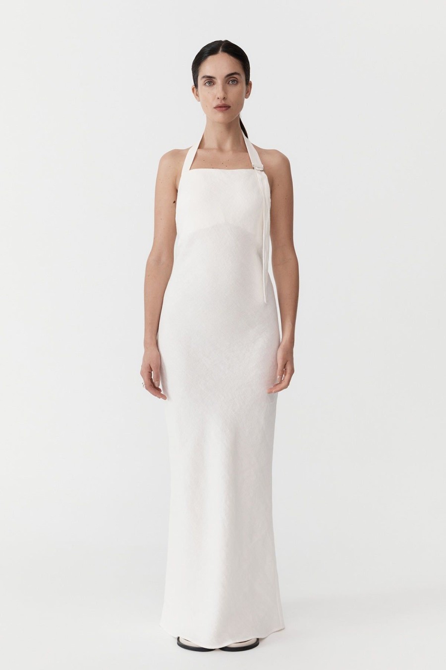 ST. AGNI Linen Bias Maxi Dress - Ivory | Tailoring