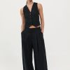 ST. AGNI Tailored Linen Pants - Black | Pants