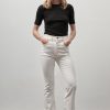 ST. AGNI High Waist Crop Flare Jeans - Off White | Pants