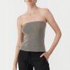 ST. AGNI 90s Strapless Knit Top - Shadow | Knitwear