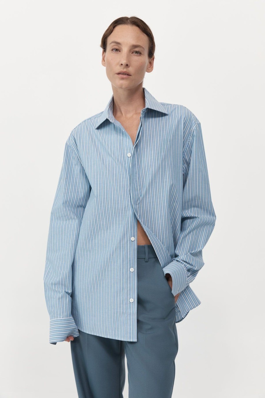 ST. AGNI Homme Shirt - Blue Stripe | Uni