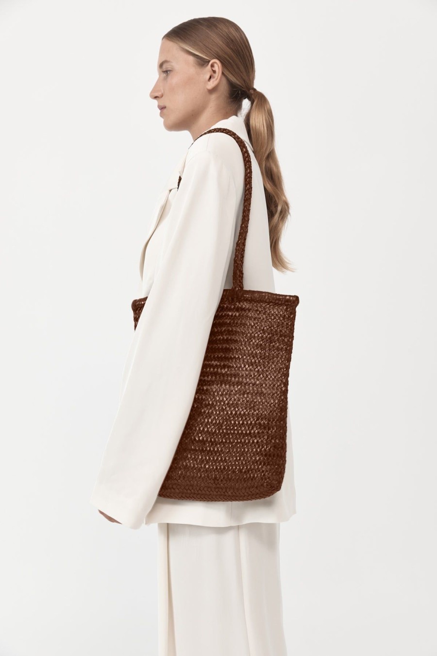 ST. AGNI PRE-ORDER: Bagu Woven Tote - Antique Tan | Bags