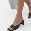 ST. AGNI Contrast Stitch Heel - Black | Heels