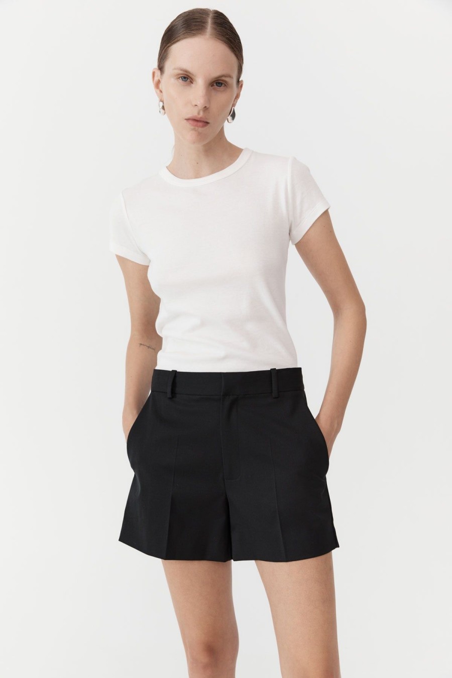 ST. AGNI Tailored Shorts - Black | Shorts