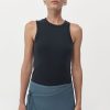 ST. AGNI Organic Cotton Asymmetric Tank - Black | Basics