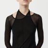 ST. AGNI Semi Sheer Loop Top - Black | Knitwear