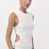 ST. AGNI Organic Cotton Cut Out Tank - White | Singlets