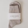 ST. AGNI Her Socks By Le Bon - Stone | Socks