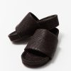 ST. AGNI Woven Everyday Flatform Slide - Chocolate | Flatforms