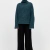 ST. AGNI Alpaca Funnel Neck Sweater - Sea Green | Knitwear