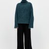 ST. AGNI Alpaca Funnel Neck Sweater - Sea Green | Jumpers