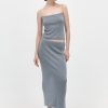 ST. AGNI Low Waist Knit Skirt - Grey Marle | Knitwear