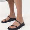 ST. AGNI Fine Strap Slide - Black | Slides