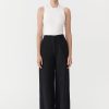 ST. AGNI Linen Wide Leg Pants - Black | Tailoring