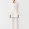 ST. AGNI Linen Split Sleeve Blazer - Ivory | Jackets