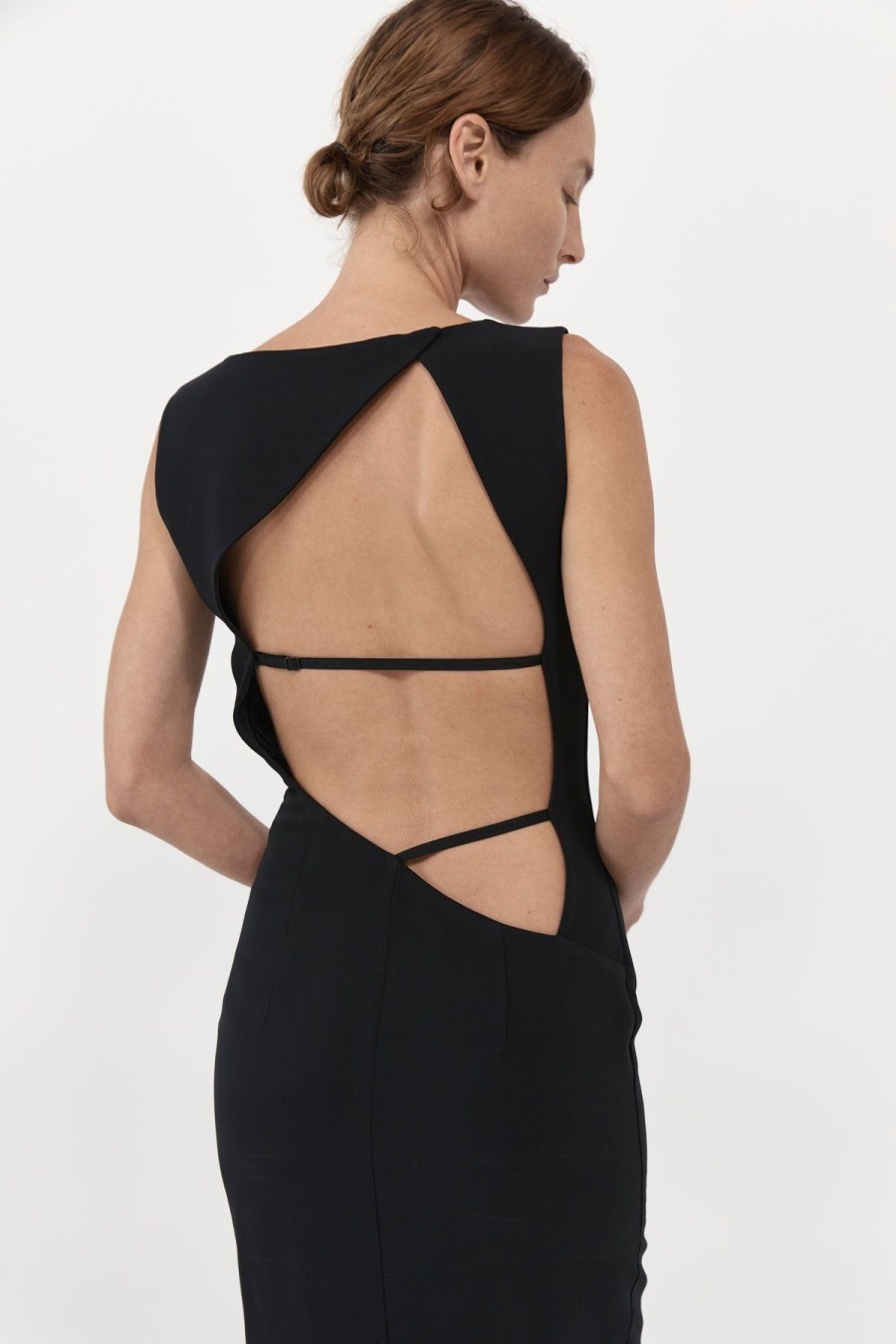 ST. AGNI Cut Out Midi Dress - Black | Dresses