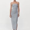 ST. AGNI Raw Hem Midi Skirt - Grey Heather | Tailoring