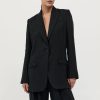 ST. AGNI Tailored Linen Blazer - Black | Jackets